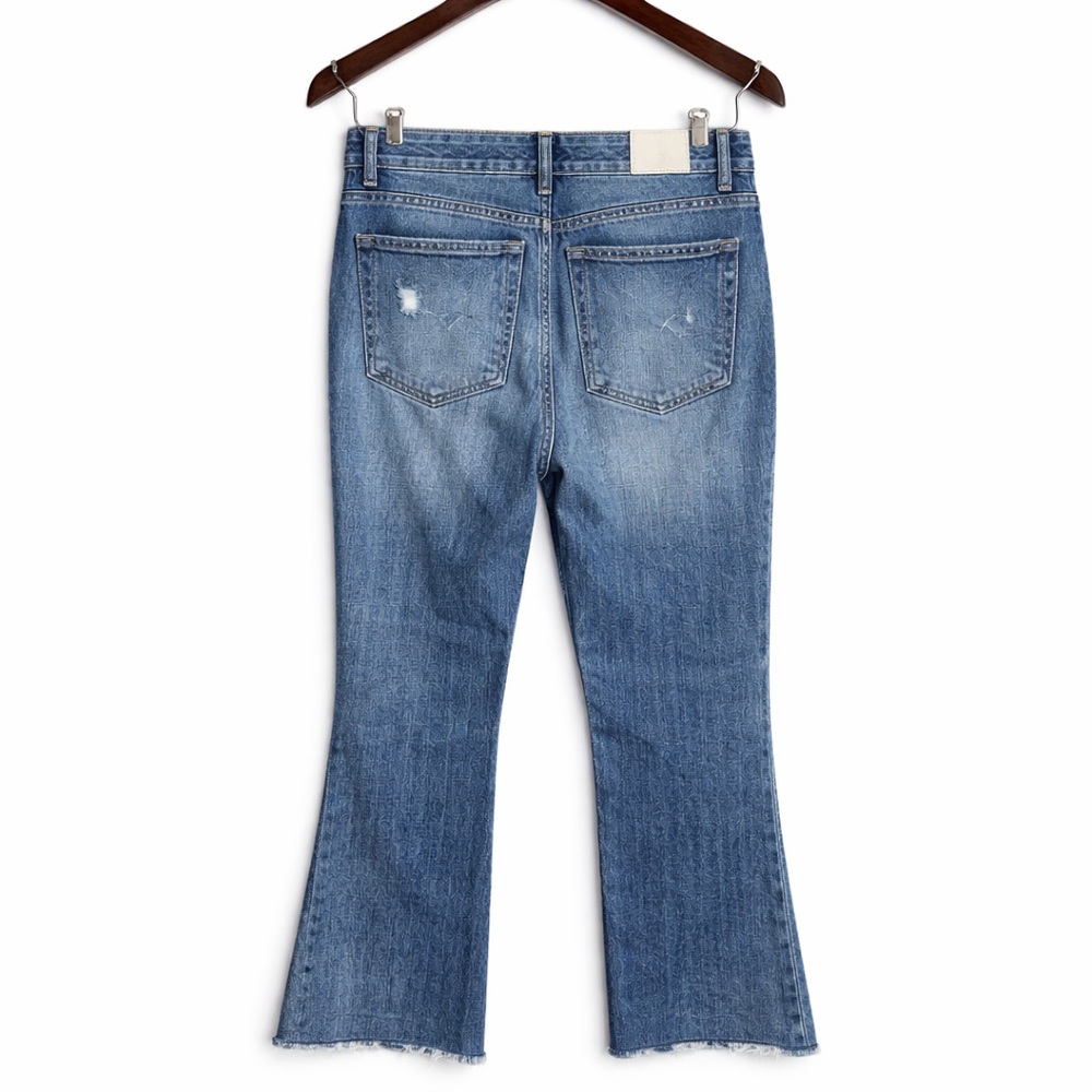 Pistola Stevie High Rise Flare Jeans Women's Size 26 Medium Wash Raw Hem - Picture 3 of 10